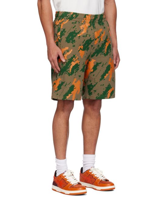 BBCICECREAM Green Printed Shorts for men