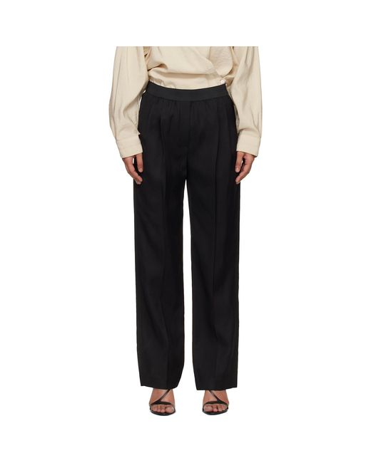 Loulou de Saison Black Takaroa Lds Elasticated Waistband Trousers