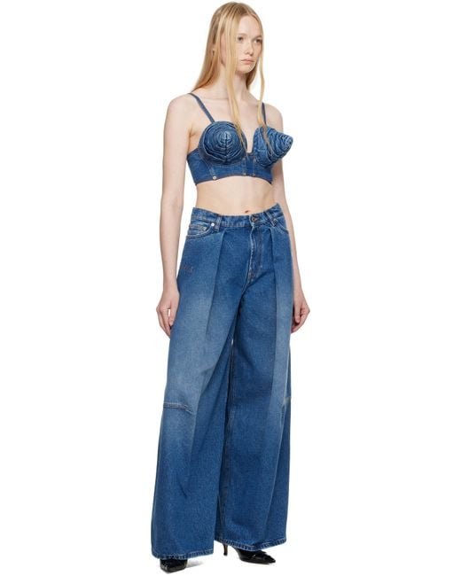 Jean Paul Gaultier ブルー 'The Denim Conical Cup Bra' トップス Blue