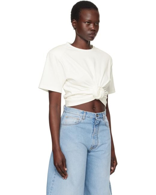 Magda Butrym Blue Knotted T-Shirt
