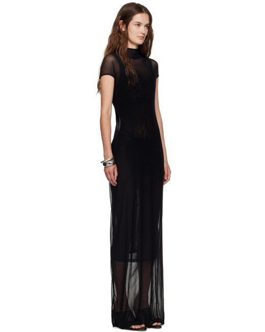 Robe Longue Noire À Garnitures Floqués Et À Mancherons Jean Paul Gaultier en coloris Black