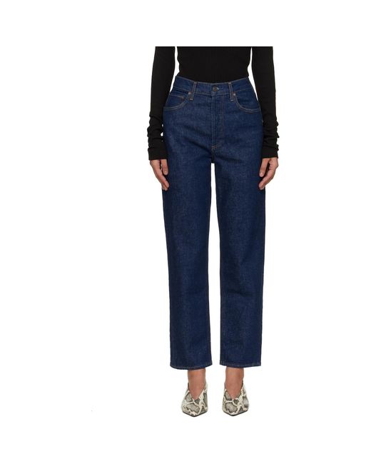 Agolde Blue 90's Pinch Waist Crop Comfort Stretch Jeans