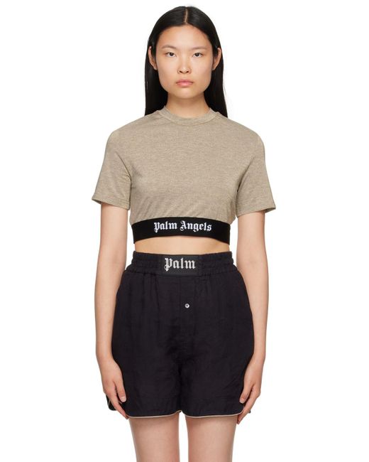 Palm Angels Black Cropped T-Shirt