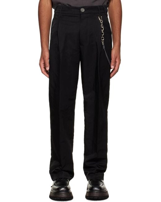 Song For The Mute Black Loose Pleated Trousers for men
