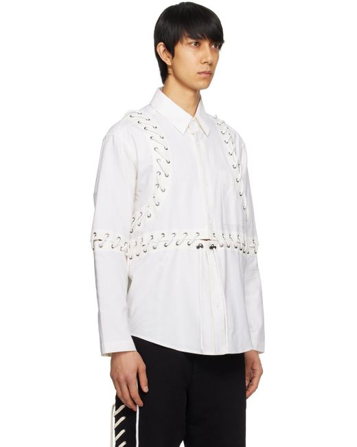 Craig Green White Craig Deconstructed Laced Shirt for men