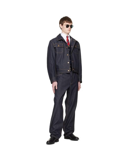 Thom Browne Black Selvedge Denim 5-Pocket Jeans for men