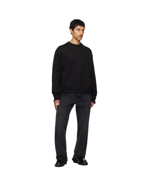 Jil Sander Black Cotton Terry Crew-Neck Sweatshirt for men