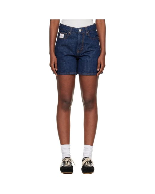 AMI Blue Heritage Cotton Denim Shorts