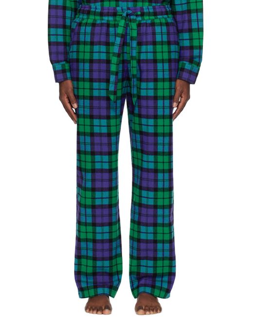 Tekla Green Plaid Pyjama Pants for men