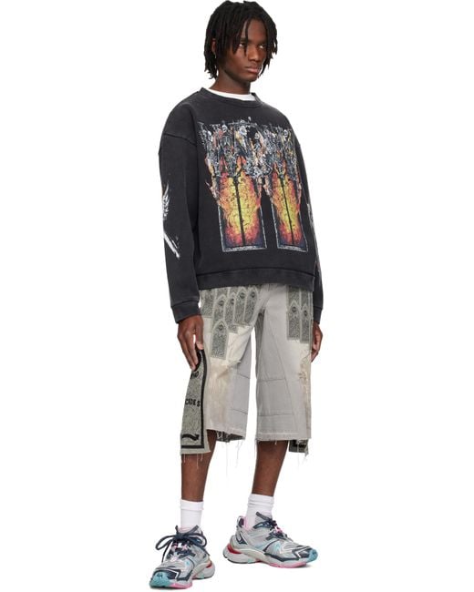 Who Decides War Black Ember Chapel Crewneck Sweatshirt for men