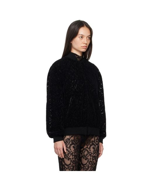 Moschino Black Lace Bomber Jacket