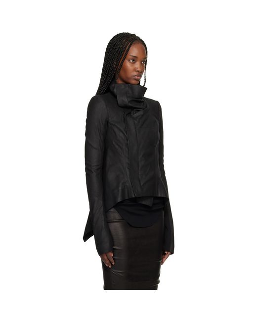 Rick Owens Black Temple Naska Leather Jacket