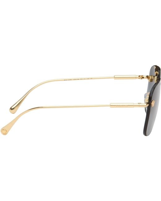 Versace Gray Medusa Pilot Sunglasses for men
