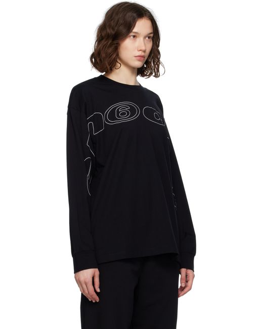 MM6 by Maison Martin Margiela ブラック 長袖Tシャツ Black