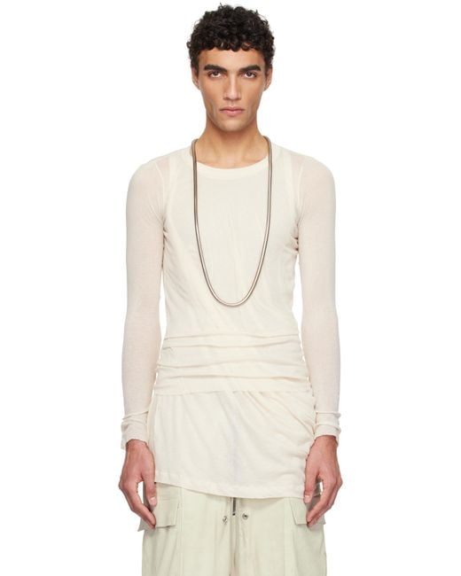 Rick Owens Multicolor Off- Hollywood Rib Ls T-Shirt for men