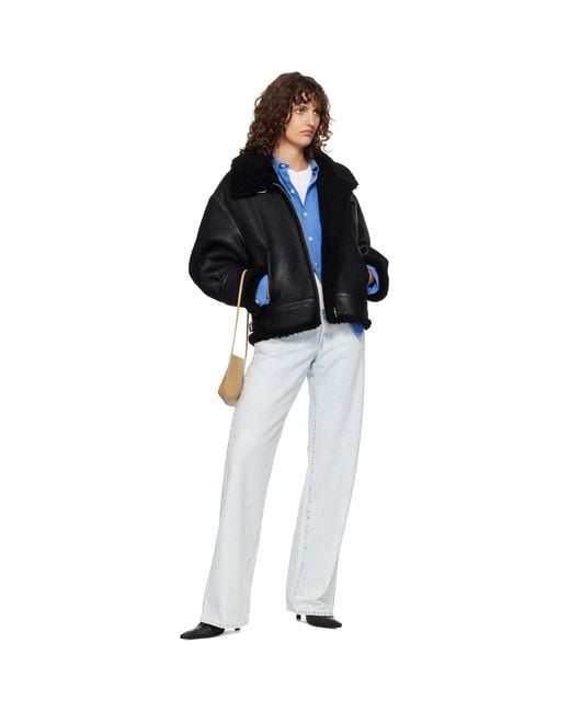 Nour Hammour Black Portia Shearling Jacket