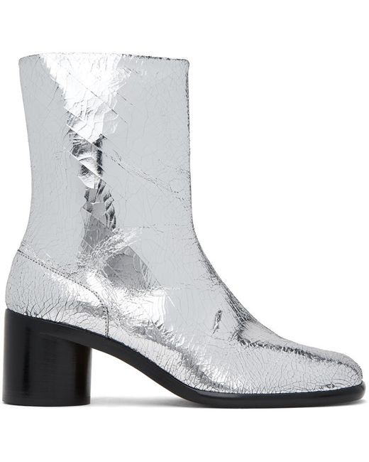 メンズ Maison Margiela シルバー Tabi Broken Mirror ブーツ Gray
