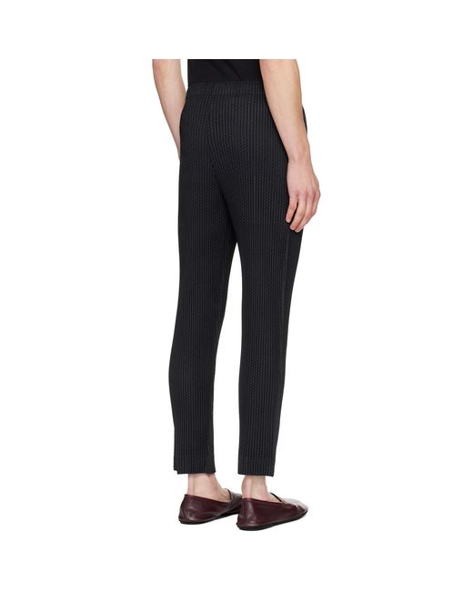 Homme Plissé Issey Miyake Black Wickerwork Mesh Trousers for men