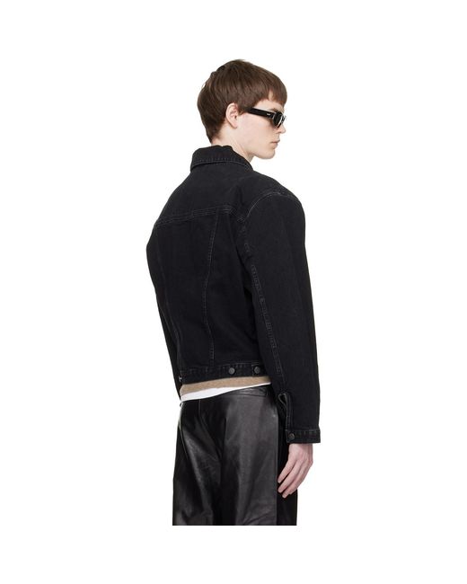 Entire studios Black Shrunken Denim Jacket for men