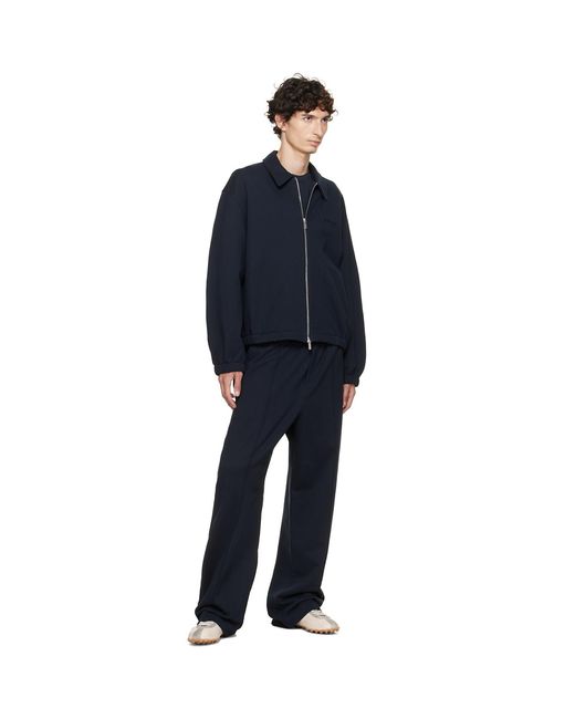 Helmut Lang Blue Terry Zip Jacket for men