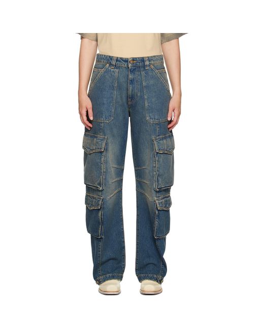 Golden Goose Deluxe Brand Blue En Goose Distressed Finish Jeans