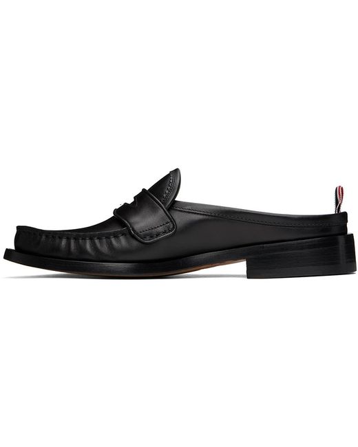 Thom e mules de style flâneur à plastron noires à plis Thom Browne pour homme en coloris Black