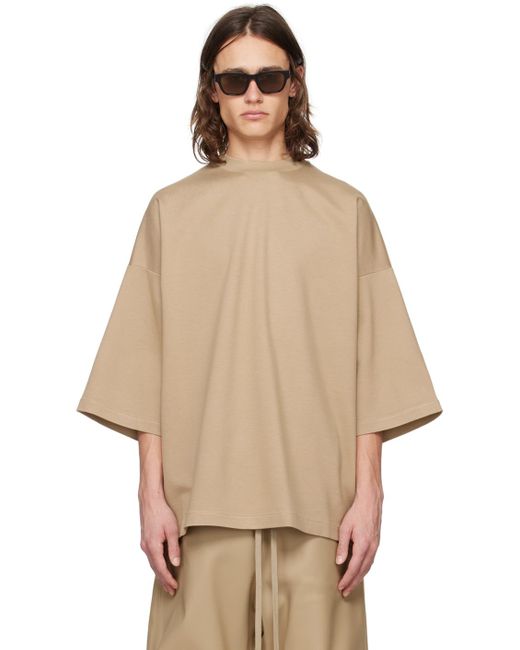 Fear Of God Natural Tan Embroidered T-Shirt for men