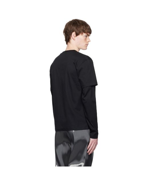 HELIOT EMIL Black Fulgens Longsleeve T-Shirt for men
