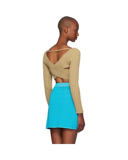 Isa Boulder Blue Crossed Sleeves Sweater