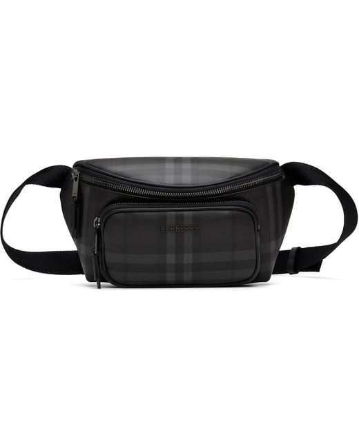 Burberry Black City Check Belt Bag for men