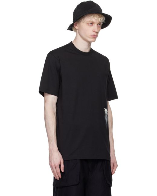 Y-3 Black Graphic T-shirt for men