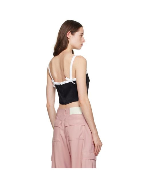 MSGM Black Bow Camisole