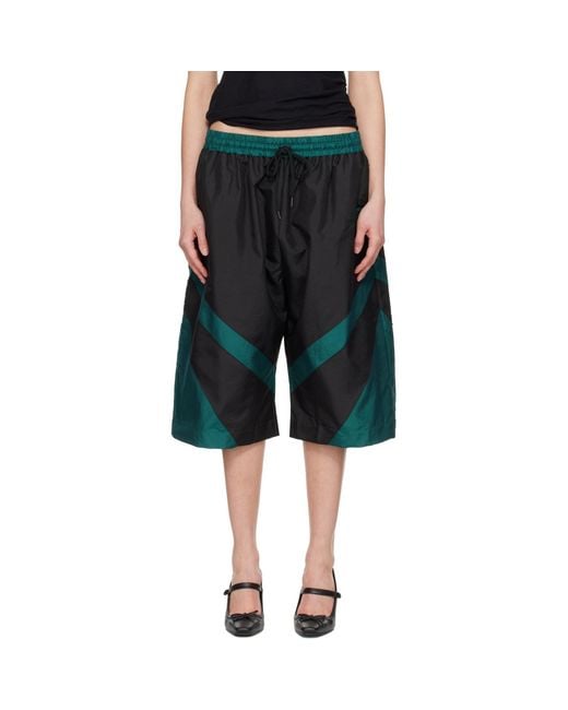 VAQUERA Black Windbreaker Shorts