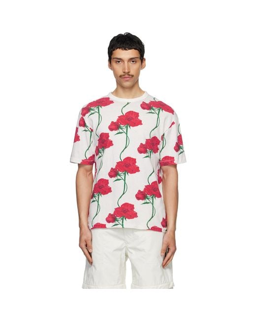 KENZO Red Off- Paris Archive Rose' T-Shirt for men