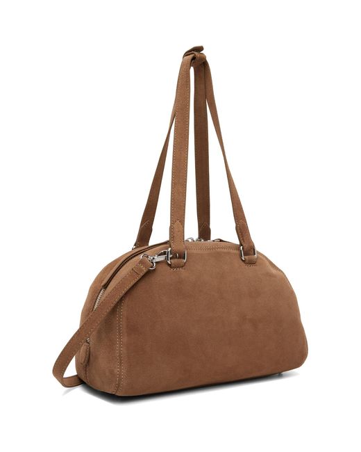 DIESEL Brown 1Dr Dome Oval D Logo Suede Shoulder Bag