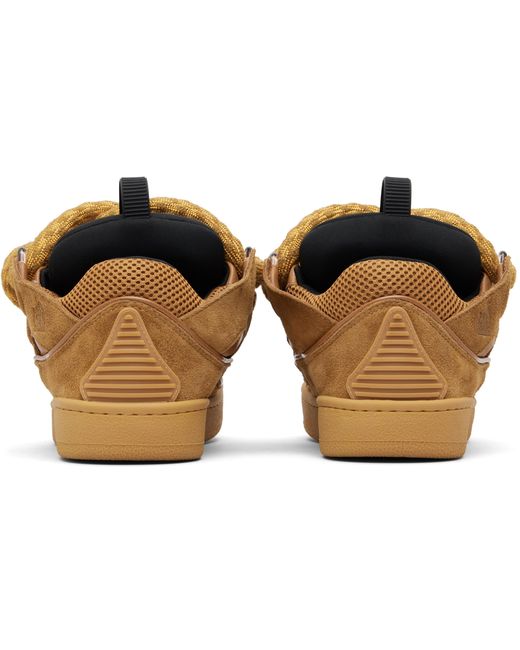 Lanvin Black Tan Curb Leather With Snake Laces Sneakers
