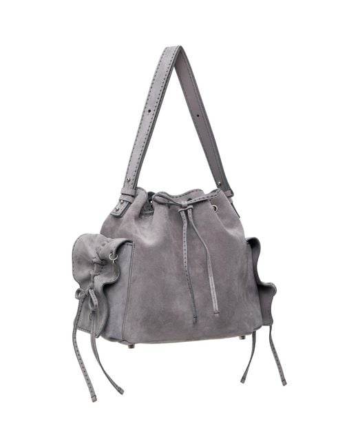 Acne Gray Multipocket Bucket Bag