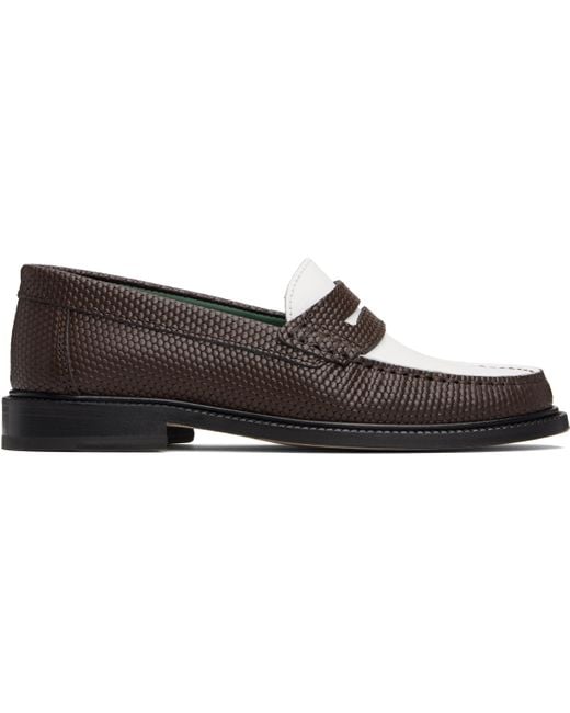 VINNY'S Black Snake 'Yardee' Loafers for men