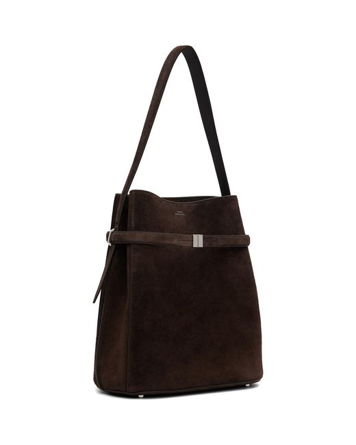 Totême  Black Belted Suede Bucket Bag
