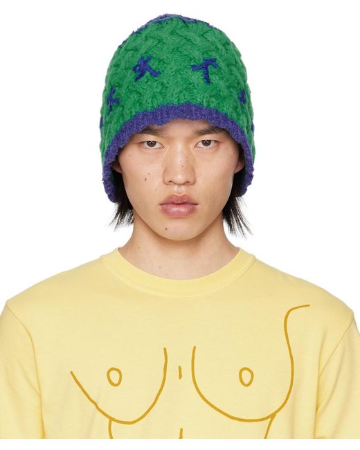 Kidsuper Green Running Crochet Hat for men