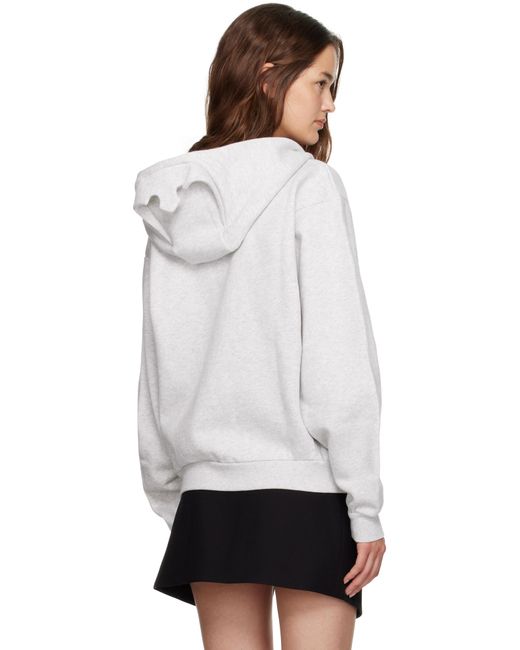 Pull À Capuche Gris À Appliqué De Couronne Et À Glissière Coperni en coloris Black