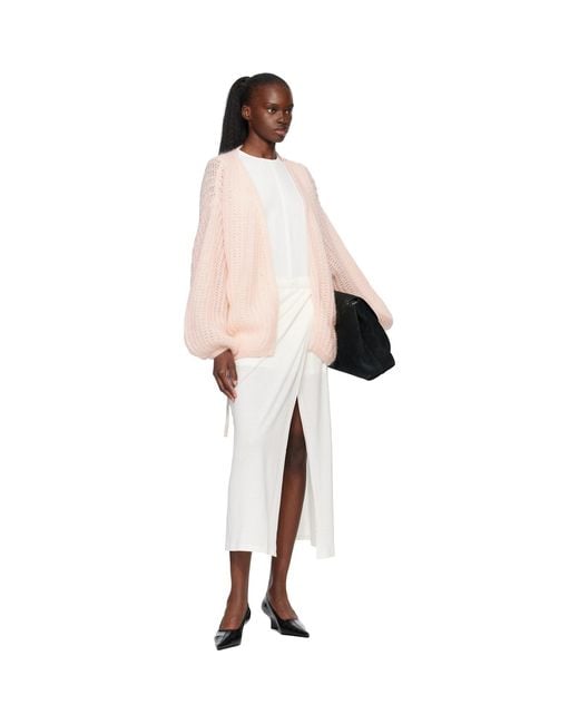 Totême White Wrap Midi Skirt