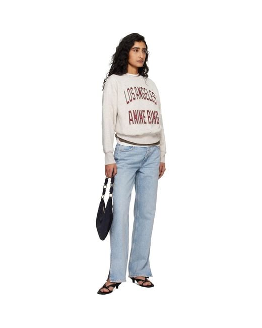 Anine Bing Natural Harry Shrunken Sweatshirt
