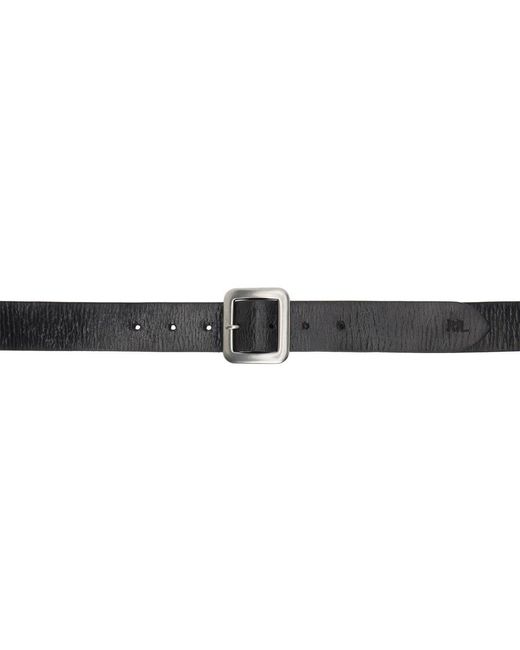 RRL Black Leather Belt for men