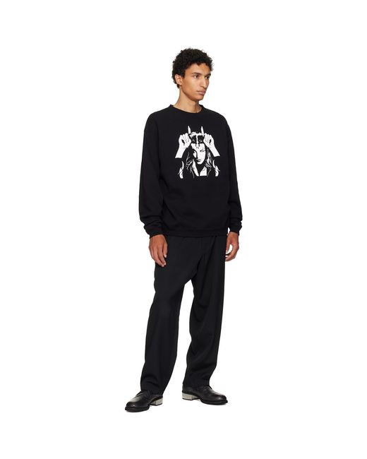Y's for men Black Graphic Sweatshirt for men