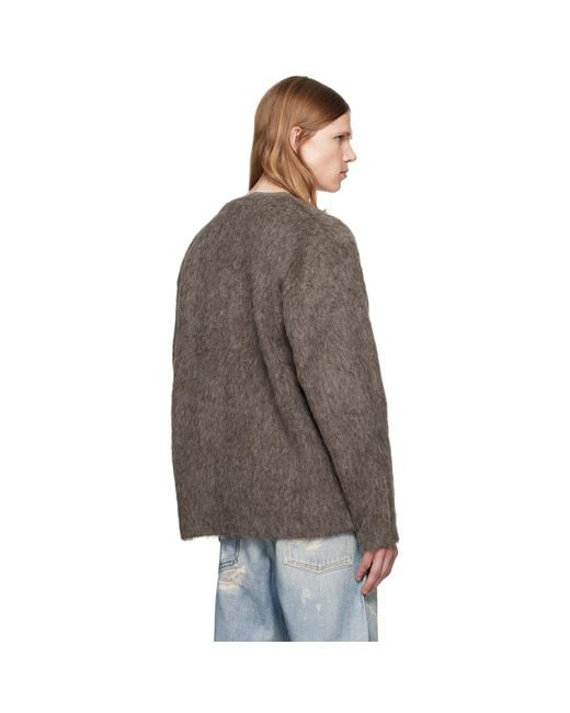 Our Legacy Brown Taupe Wool Cardigan for men