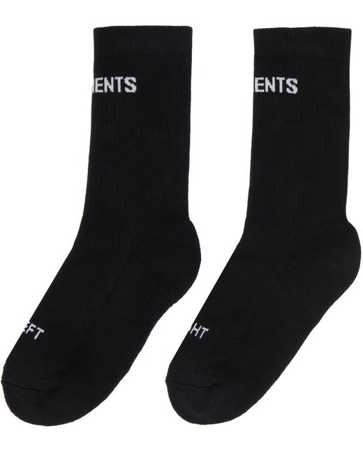 Vetements Black Rib Socks for men