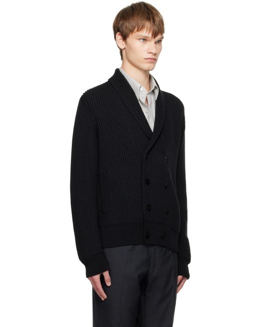 Tom Ford Black Wool Silk Shawl Collar Cardigan for men