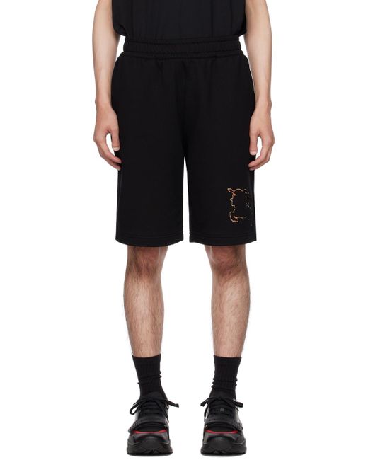 Burberry Black Check Ekd Shorts for men