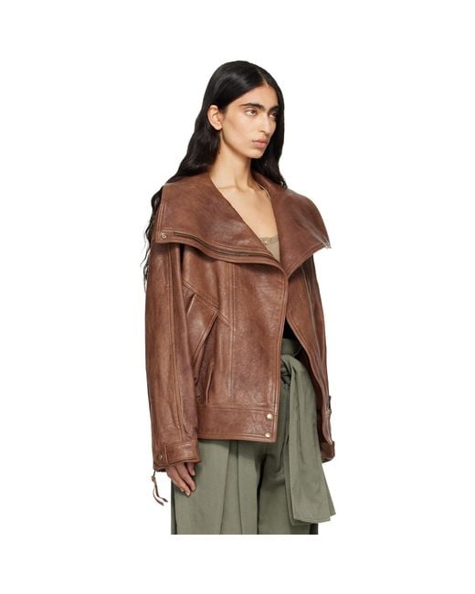 Balmain Brown Lambskin Bomber Jacket